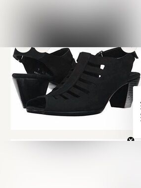Munro Abby Black Nubuck Leather Sandal